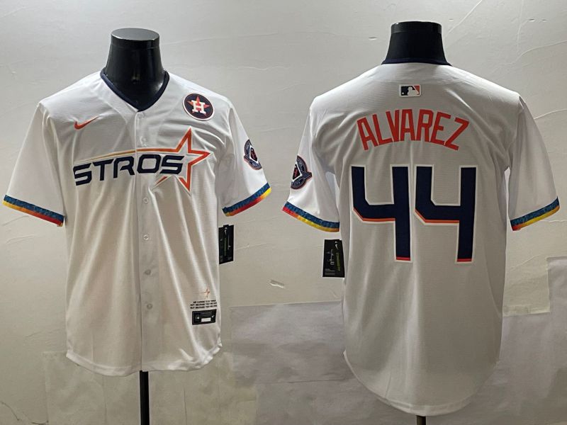 Men Houston Astros #44 Alvarez White Fourth generation Joint Name 2025 Nike MLB Jersey style 5